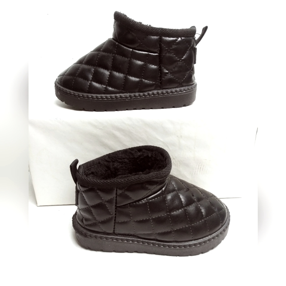 HNX Childood Black Quilted Shearling Kid's Winter  Boots Size EU 26 Baby Shoes